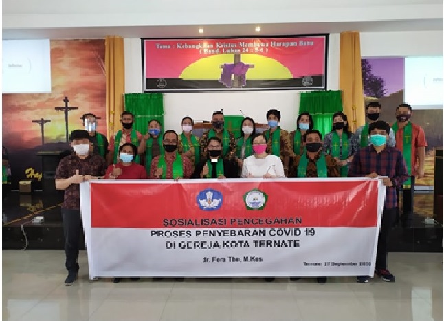 Fakultas Kedokteran Unkhair Gelar Sosialisasi Pencegahan Penyebaran Wabah Covid 19 di Gereja Kota Ternate