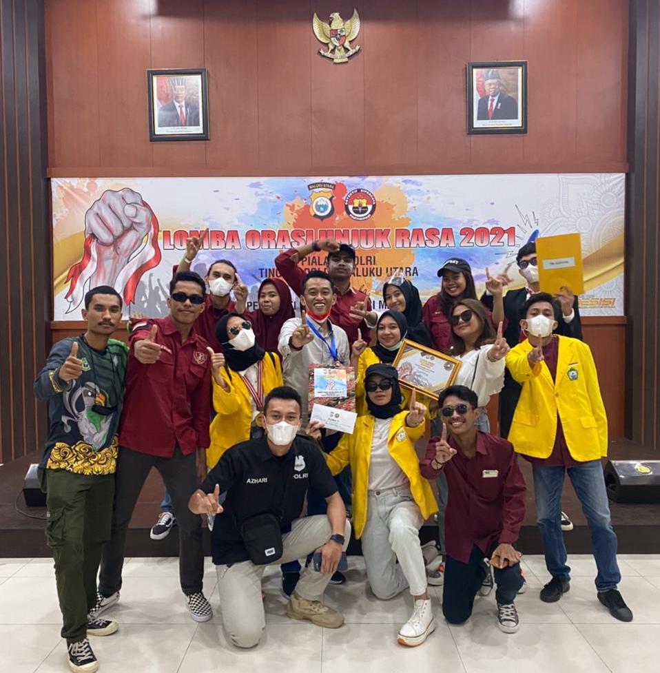 Mahasiswa Fakultas Hukum Unkhair Raih Juara 1 Lomba Orasi dan Unjuk Rasa Tingkat POLDA Malut