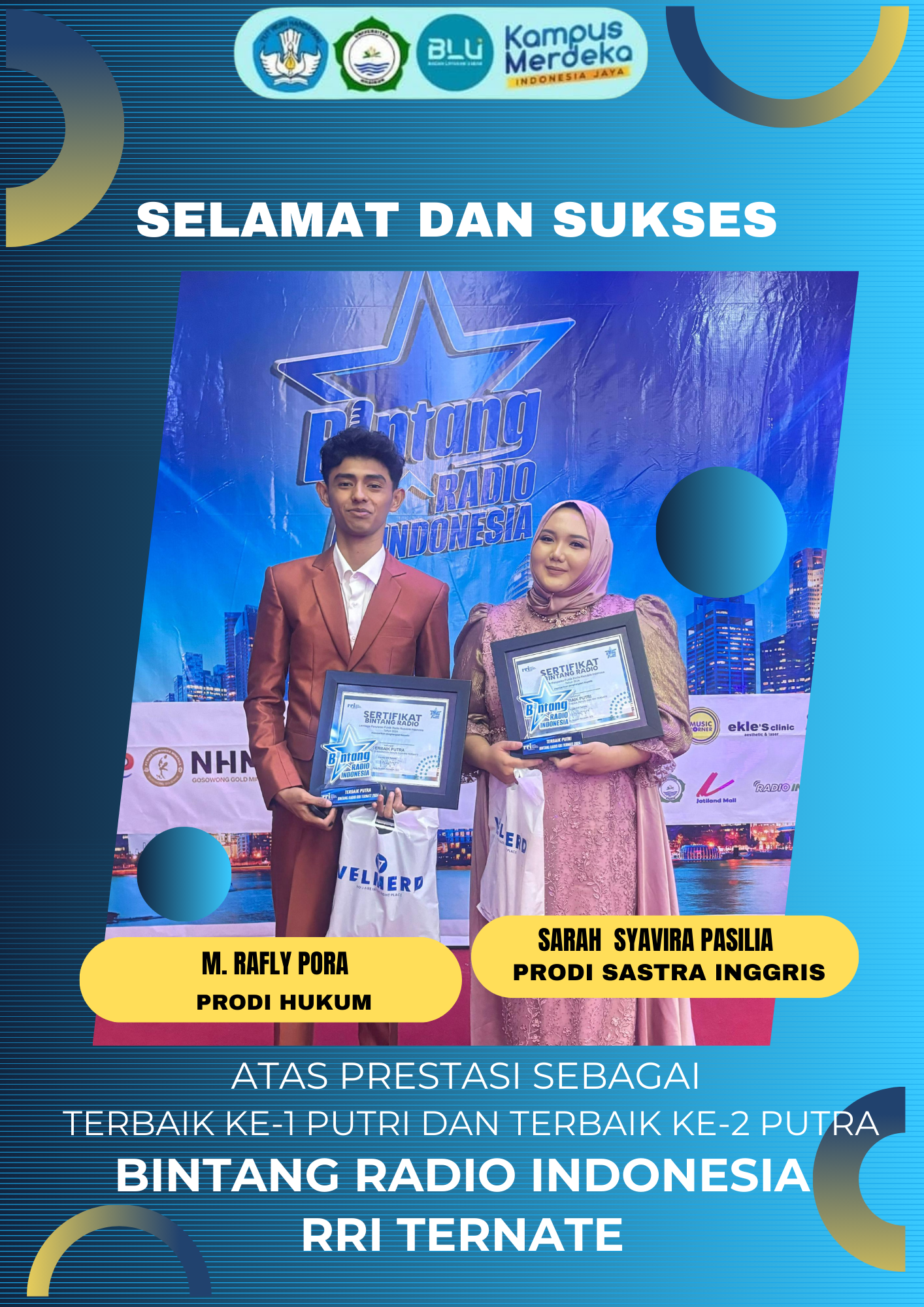 Mahasiswa Unkhair Raih Terbaik Bintang Radio RRI Ternate