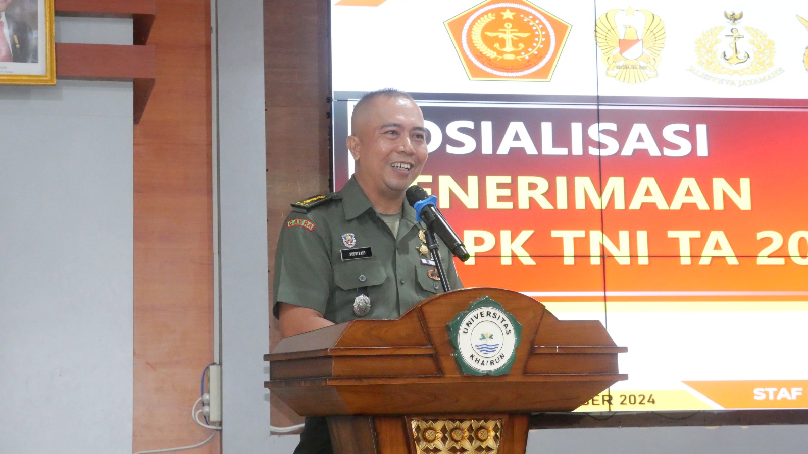 Korem 152 Babullah Sosialisasi Penerimaan Perwira Prajurit Karier (PA-PK) TNI Tahun 2024 di Unkhair