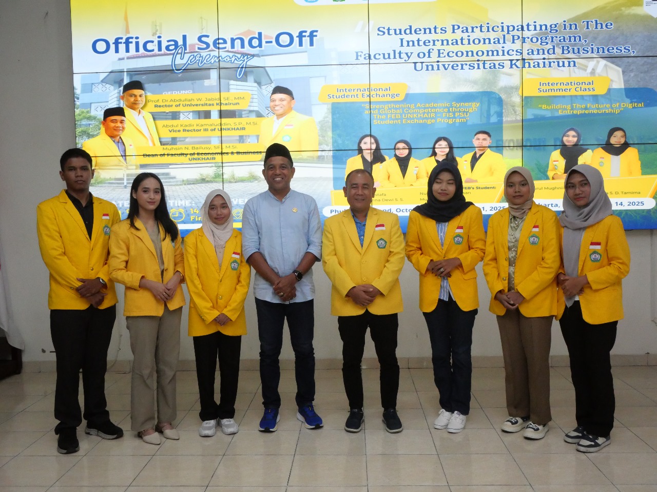 Wakil Rektor Unkhair Lepas Mahasiswa Program Internasional ke Thailand