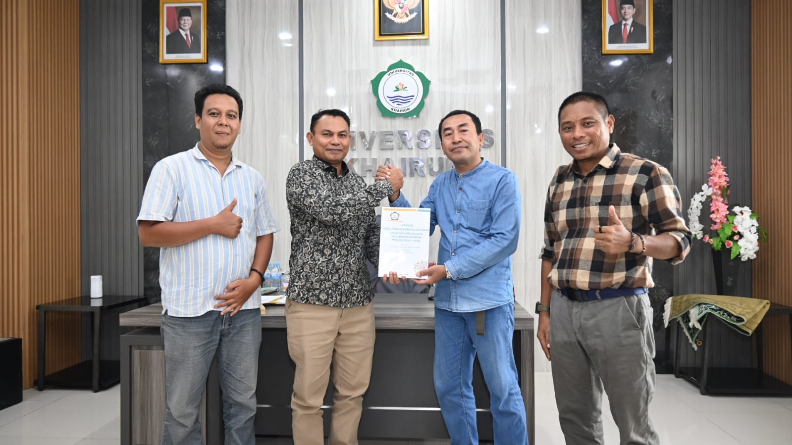 Tiga Calon Dekan FIB Resmi Diserahkan ke Rektor Unkhair