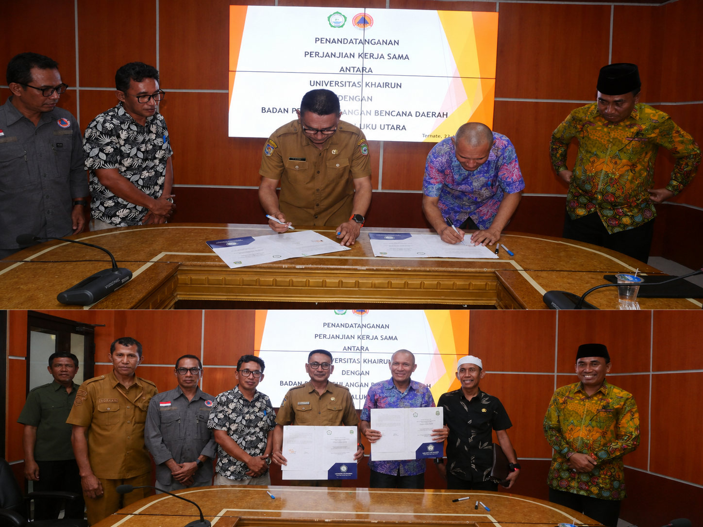 Unkhair dan BPBD Malut Teken PKS, Perkuat Mitigasi Bencana hingga Kolaborasi Riset