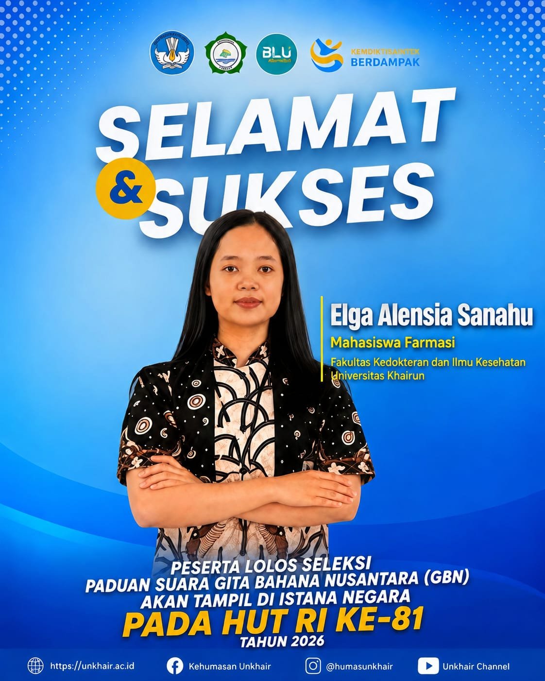 Mahasiswa Unkhair Lolos Paduan Suara GBN, Siap Tampil di Istana Negara pada HUT RI ke-81