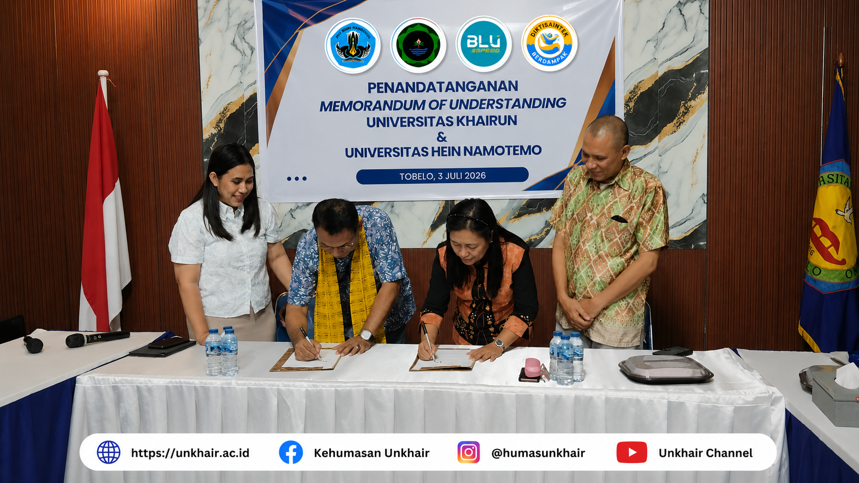 Rektor Unkhair dan Unhena Teken MoU, Perkuat Tri Dharma hingga Akreditasi