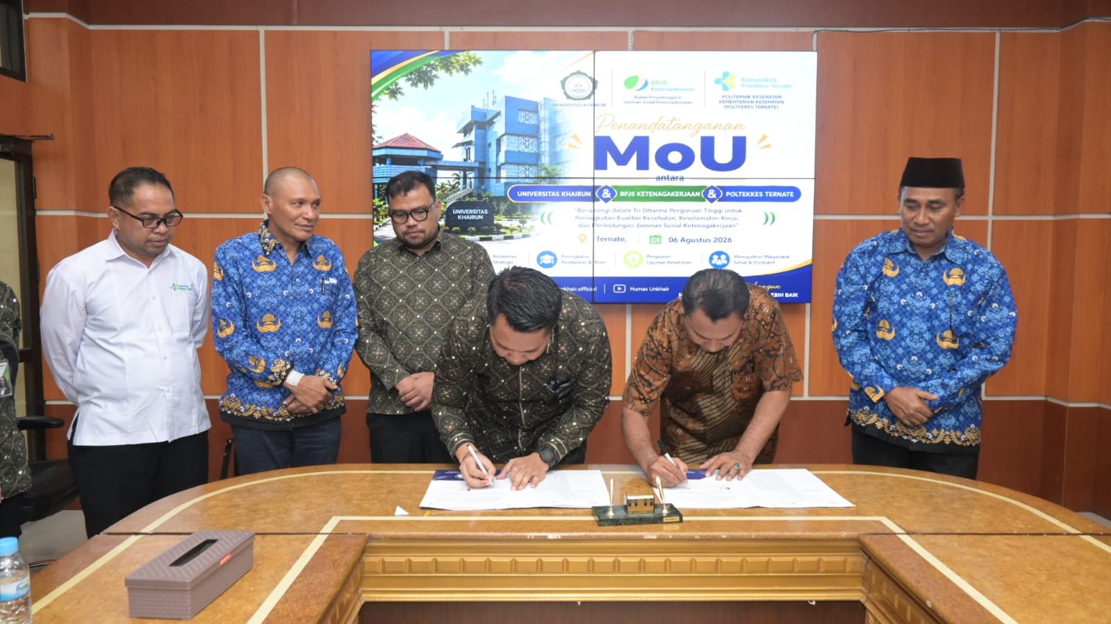 Unkhair Resmi Teken MoU dengan BPJS Ketenagakerjaan dan Poltekkes